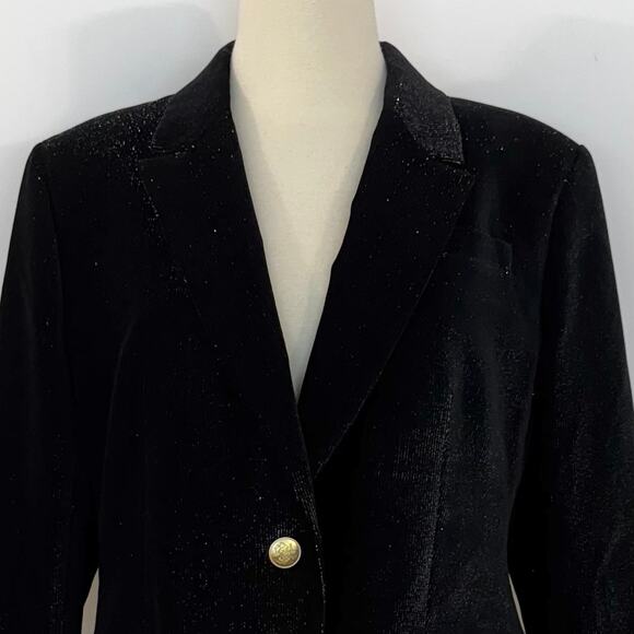 J. Crew Collection Helena Black Metallic Corduroy Jacket Blazer 14 NWT - Picture 5 of 15